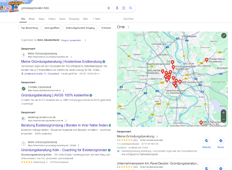 Google Suchergebnisse