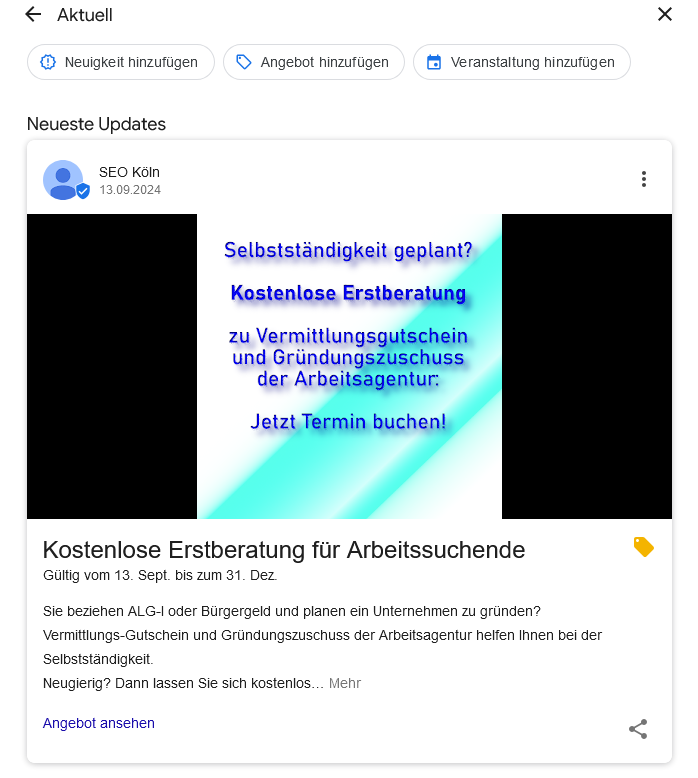 Google Busines Beitrag